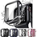 For Apple Watch Case Cover Tempered Glass Screen Protector Series 9 8 7 6 5 SE