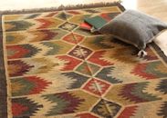 Alfombra de yute tejida a mano natural de lana Rugs Kilim, alfombra Kilim vintage, alfombra tradicional