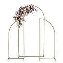 VINCIGANT Backdrop Stand for Parties, Set of 3 Gold Wedding Decorations Balloon Arch Frame Stand for Ceremony,Anniversary Decorations Garden Arbor,Baby Shower Background Stand