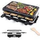ACMUST Korean Indoor BBQ - 1300W Electric Grill with Non-Stick Plate, Smokeless & Portable Barbeque Raclette Table, Temperature Control, 8 Cheese Maker Pans - Ideal for Indoor Griddle Cooking