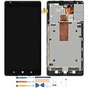6.0" Screen Replacement for Nokia Lumia 1520 LCD Display Touch Glass Digitizer Assembly Full Repair Parts Kits + Free Tools (Black with Frame)
