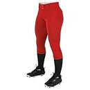 CHAMPRO Women's Tournament Traditional Low-Rise Polyester Softball Pant, Medium, Scarlet