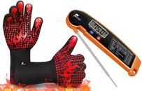 GooChef BBQ Grill Bundle Heat Resistant Gloves & Instant Read Meat Thermometer