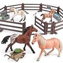 PREBOX Horse Toys for Girls and Boys - Gift Ideas and Birthday Presents for Kids 4-6 6-12, Farm Animals and Horse Figurines for Spirit of Adventure