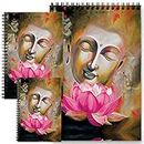 DASM UNITED Pack of 3 A4 A5 A6 Printed Sketch Drawing Book Diary Notebook 100 GSM Unruled Pages Writing Notepad Journal Planner Organizer - Buddha Lotus
