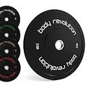 Body Revolution Olympic Bumper Plates - 5kg Weight Plates Set - Rubber Coated 25mm / 2 Inch Olympic Weight Plates Pairs for Barbell Weights - Strength Training and Body Building Equipment