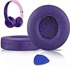 SoloWIT Earpads Cushions Replacement for Beats Solo 2 & Solo 3 Wireless On-Ear Headphones, Ear Pads with Soft Protein Leather, Added Thickness - (Pop Purple)