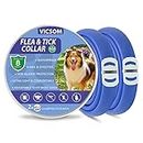 VICSOM Dogs Puppies Collar Repellent, Built-in Plant-Based Formula, 8 Months Protection Dog Collar Small Medium Large Strong Repellency Slow Release, Pleasant Aroma-Blue-2PC