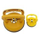 DGQ Plastic Suction Cup Dent Puller 4-7/8" & 2-1/4" Bodywork Panel Remover Tool Handle Glass Repair Kit,Yellow Color