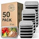 WGCC Meal Prep Containers, 32OZ 50 Pack Extra-thick Food Storage Containers with Lids, Plastic Microwavable Bento Box Reusable Storage Lunch Boxes BPA Free, Stackable, Dishwasher/Freezer Safe