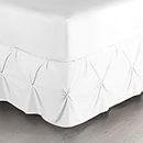 Nestl White Bed Skirt Cal King Size, Pinch Pleat Cal King Bed Skirt, 14" Inch Drop Cal King Bedskirt, Hotel Quality White Bed Skirts, Microfiber Bedskirt for Cal King Bed, White Cal King Bed Skirt
