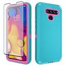 Asuwish Phone Case for LG V40 ThinQ with Tempered Glass Screen Protector and Cell Cover Hybrid Shockproof Hard Protective Accessories LGV40 Storm V 40 Thin Q V40ThinQ LG40 40V 40ThinQ Men Light Green