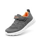 DREAM PAIRS Boys KD18001K Lightweight Breathable Running Athletic Sneakers Shoes Grey Orange, Size 8 M US Toddler