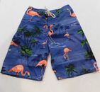Vans Board Shorts Mens 30 Blue Flamingos Palm Swim Tropical with Pocket