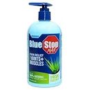 Blue Stop Max Massage Gel and Muscle Rub Made with Aloe Vera, Emu Oil, and Menthol - Provides Muscle, Joint, and Body Ache Relief - Non-Greasy for Everyday Relief - 16 Oz Pump Bottle (NPN 80119870)