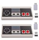 Wireless Controller for Mini NES Classic Edition Turbo Function- Build in Rechargeable Battery，with USB Wireless Adapter Compatible with Windows, iOS, Linux and Android System by Honwally(2 Packs)