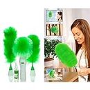 DIP Hand-Held, Sward Go Dust Electric Feather Spin Motorised Cleaning Brush Set Home Duster Feather Dust Cleaner Brush for Home, Office, Car (Green)