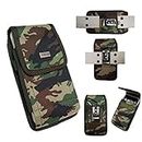 Nokia Lumia 1520 / 1320 ~ AIScell Premium Camouflage Nylon Pouch CAMO Case Holster Vertical / Horizontal Duty Metal Belt Clip , Belt Loop+Carabiner Ring Hook