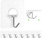 Dargoba Adhesive Wall Hook 20 Pack, wall hooks for hanging strong, Heavy Duty Sticky Hooks for Hanging, Transparent Reusable Waterproof Adhesive Hooks for Wall, Stick-on Hook for Wall Hangers, Bedroom, Bathroom, Kitchen Accessories Items