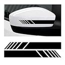 CGEAMDY 2 PCS Rear View Mirror Car Stickers Reflective Strips, Rear View Mirror Waterproof Stickers Decor Car Body Sticker, Tuning Sticker DIY Exterior Accessories for Car Side Mirror(Black)