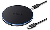 Wireless Charger Pad Fast Wireless Charger Compatible with iPhone 14 13 12 11 15(Pro,Pro max)/1415 plus/12 13 (Mini)/SE/XS/XR/X,Samsung Galaxy S/Z/Note/Buds Series,Airpod3/pro,Pixel 8 Pro/Buds Pro