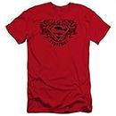Superman Superman Dragon Adult Premium Slim Fit T-Shirt, Red, X-Large