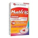 Forté Pharma - Multivit' 4G Energie - 12 Vitamines, 7 Minéraux - Ginseng, Guarana, Gelée royale & Gingembre -, Complément Alimentaire Forme et Tonus - 30 comprimés Bi-couches - 1 mois