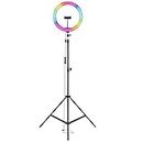 Amazon Basics 12-Inch RGB Dual Temperature LED Ring Light with 7ft Tripod Stand and hot Shoe Adapter for Photo-Shoot, Video Shoot, Live Stream, Makeup & Vlogging, Compatible with Smartphones & Camera