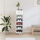 DCRAF Nice Cabinets & Storage-Shoe Cabinet High Gloss White 30x35x105 cm Madera de ingeniería
