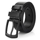 maikun Belts for Men,Mens Leather Belts,Black Leather Belt for Men,Mens Black Belt,Golf Belts Men,Black Waist Belt Length115cm