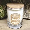Thompson's Candle Co. Leather 9.75 Oz Cozy Home Jar Candle, Wooden Lid, 100% Cotton Wick