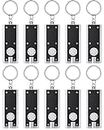 Pawfly 10 Pack Mini LED Keychain Flashlight 12 Lumen Portable Ultra Bright Light Battery Powered Flat Black Torch for EDC Outdoor Camping Hiking and Emergency Lighting (Batteries Included)