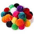 Gemscream 100 Pcs Large Yarn Pom Poms for Crafts 2 Inch Acrylic Yarn Balls Fuzzy Pompoms DIY Large Pom Pom Balls for Hats Handmade Arts Holiday Party Hanging Decorations (Multi Colors)