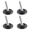 WAGNER QuickClick® Furniture Glides I Set of 4 Adjustable Feet Diameter 37 mm with Ball Joint and Thread M10 x 25 mm I 4x Adjustable Foot + 4x Gliders I - Ultra Soft - Diameter 30 mm - Made in Germany - 15416100