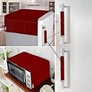 E-Retailer Exclusive 3-Layered Jute Combo Set of Appliances Cover (1 Pc. of Fridge Top Cover, 2 Pc Handle Cover and 1 Pc. of Microwave Oven Top Cover) (Color-Red, Set Contains-4 Pcs.)
