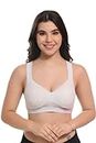 Body Liv Women Cotton Padded Wire Free Sports Bra Fitness Yoga and Gymwear, Fashionable Lifestyle, Outdoor Life (32, Melange Grey Pack of 1)