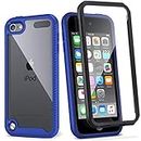 iPod Touch 7th Generation Case, IDweel Armor Shockproof Case Build in Screen Protector Heavy Duty Full Protection Shock Resistant Hybrid Rugged Cover for Apple iPod Touch 5/6/7th Generation, Blue