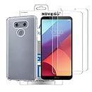 Novago Compatible with LG G6 Pack of 2 Transparent Shock-Resistant Soft Case + 2 9H Tempered Glass Screen Protectors