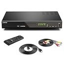 Lecteur Blu-Ray DVD pour Téléviseur - 1080P HD DVD Lecteur Bluray avec Sortie HDMI/Coaxiale/RCA (câble HDMI et AV Inclus), Entrée USB, Bluray Région B/2, Télécommande (LP-100)