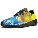 EGGDIOQ Walleye Jumping Men's Boys Casual Walking Shoes Sneaker Lightweight Stylish Athletic Tennis Sports Running Shoes Trainers Shoes for Outdoor Hiking Travel Driving