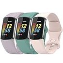 intended for Fitbit Charge 5 Bands intended for Women Men, Soft Waterproof Replacement Wristbands intended for Fitbit Charge 5 Fitness Tracker (3*Color-B, Small)