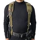 KUNN Tactical Suspenders Police Duty Belt Harness with Keychain and Belt Snap Hook Camouflage