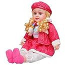 KAVID Cute Looking Musical Rhyming Babydoll,Big Stroller Dolls, Laughing and Singing Soft Push Stuffed Talking Doll Baby Girl Toy for Kids