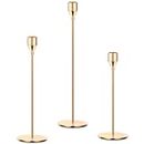 Mivitoom Set of 3 Gold Candle Holders,Taper Candle Metal Candle Stand Holder - Elegant Candlestick Holders for Home Party Wedding Decoration