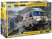 Uaz 3909 Emergency Rescue Voiture 100% Neuf Moules 1:43 Plastique Model Kit