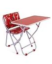 Jongen en Meisje Newly Launched Kids Educational Desk Study Table & Chair Set, Adjustable Height with Bookholder Storage for 3-12 Years Kid (Red) (Small)