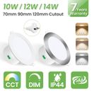 LED Downlights Kit 70mm/90mm/120mm Tri Color 10W/12W/14W Dimmable & Non Dim IP44