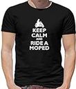 ANGXIAO Keep Calm And Ride A Moped Mens T-Shirt - Scooter - Motorcyle - Motor - Bike Black XL