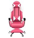 Nitin FURNITURES Gaming Chair High Back Ergonomic Adjustable Racing Style PU Leather Gaming Chair for Adults?Computer Gaming Chair with Headrest and Lumbar Support (Pink)