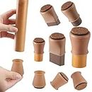 ARTHURS Small Silicone Chair Leg Floor Protectors W/Felt,Brown Chair Leg Caps Silicon Furniture Leg Feet Cover Slide Protect Wooden Floor No Scratches Table Leg Caps 16Pcs(Small Fit: 0.8-1.2",Brown)